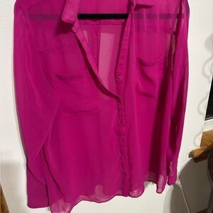 Nicole Miller Fuchsia Sheer Blouse